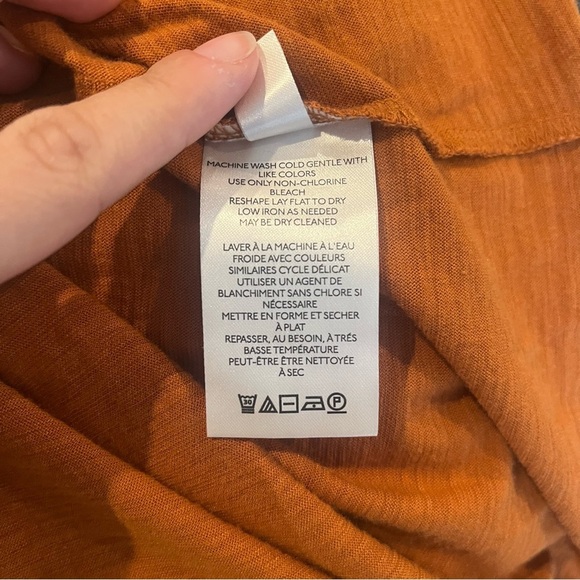 Anthropologie Burnt‎ Orange Lillian Ruched Tank Medium Flowy Summer Boho Casual - Picture 7 of 8